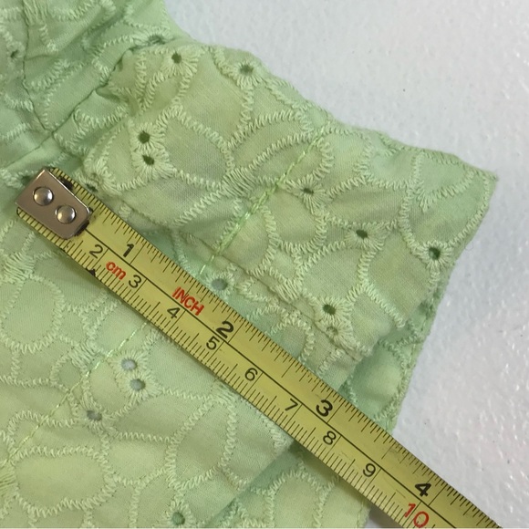 Derek Lam 10 Crosby Brat Green Eyelet Belted Shorts - Picture 12 of 16